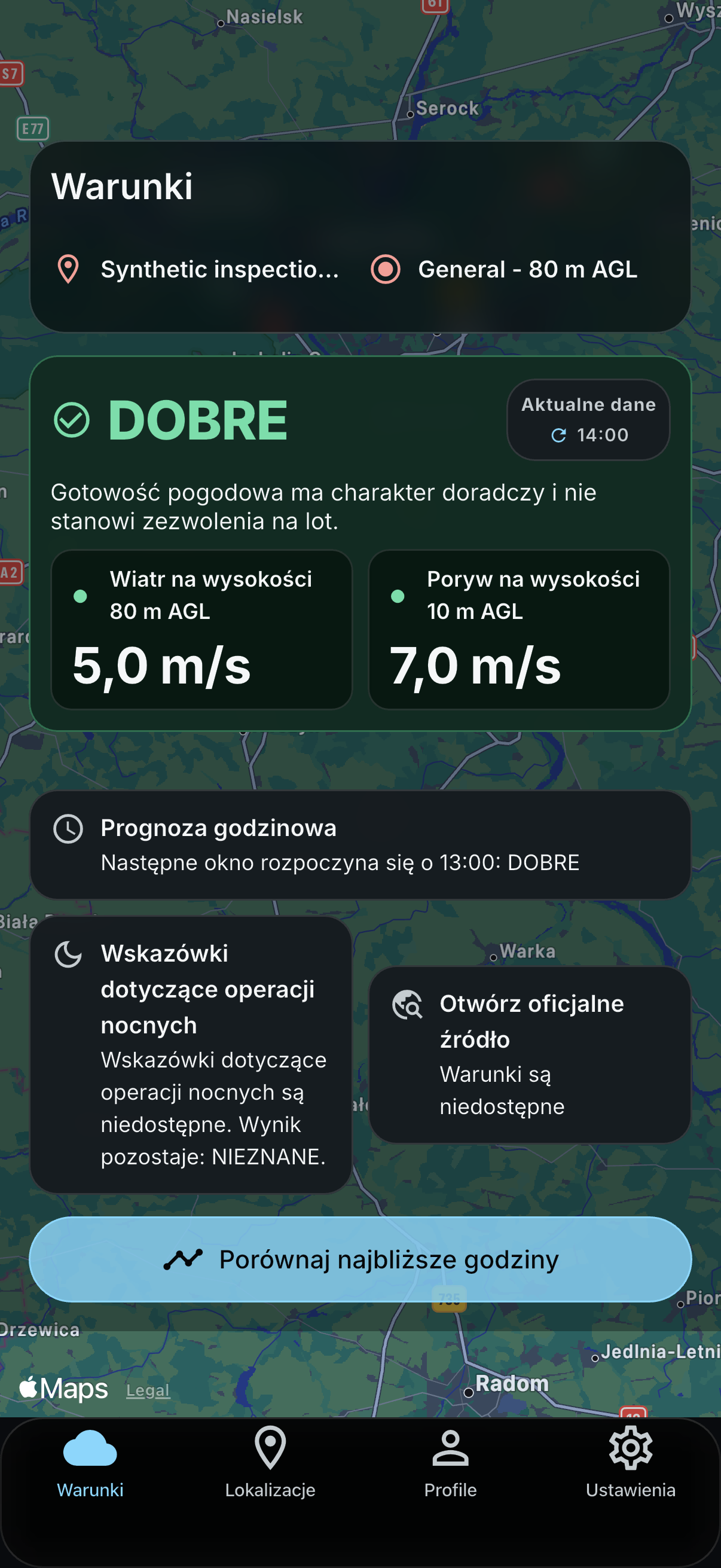 Warunki odpowiadają Twojemu planowi